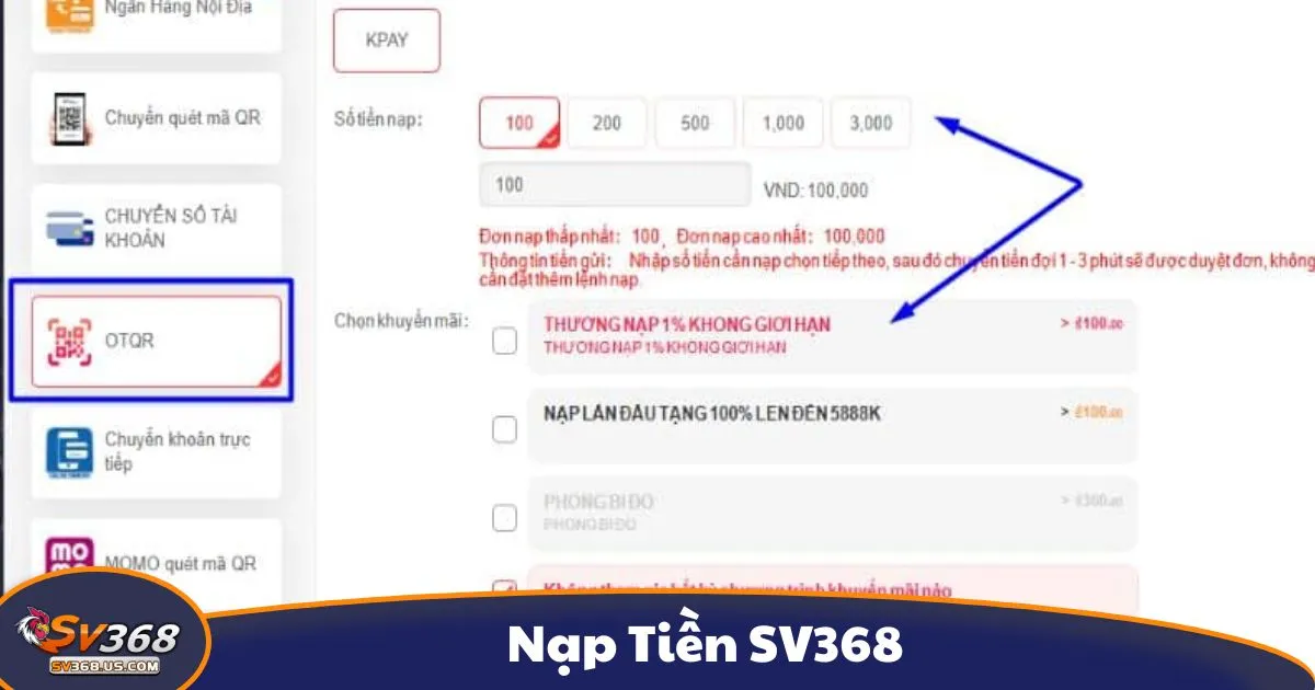 Nạp Tiền SV368 Có An Toàn Không? Hướng Dẫn Mới Nhất 2025 2 Hướng dẫn nạp tiền qua ngân hàng, ví điện tử, thẻ cào